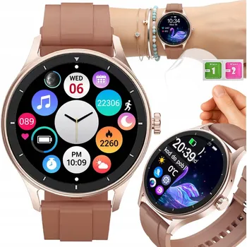 Hodinky Chytré Hodinky růžové zlato | PL menu | EKG puls kalorií | telefonování