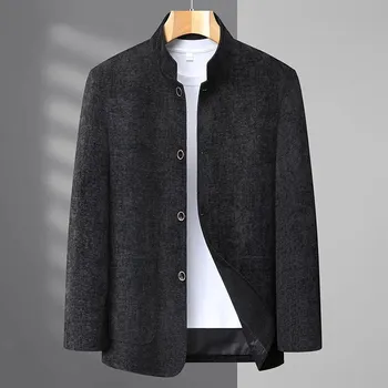 Best Fashion Pánské společenské sako se stojáčkem Barva: Černá, Velikost: XL