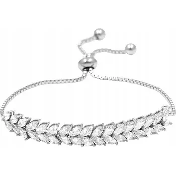 Náramek STŘÍBRNÝ NÁRAMEK ZIRKONY SVATBA KŘIŠŤÁLY