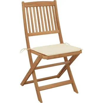 VidaXL Skládací zahradní židle s poduškami, 8 ks, akáciové dřevo