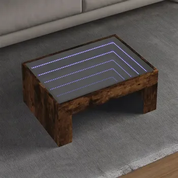 Konferenční stolek VidaXL Konferenční stolek s LED Infinity, kouřový dub, 70x50x30 cm