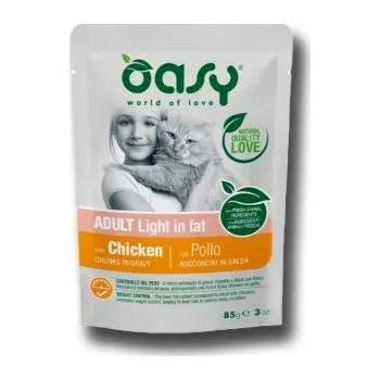 Krmivo pro kočku OASY CHUNKS IN GRAVY LIGHT IN FAT MOKRÉ KRMIVO PRO KOČKY KUŘE V OMÁČCE 85g