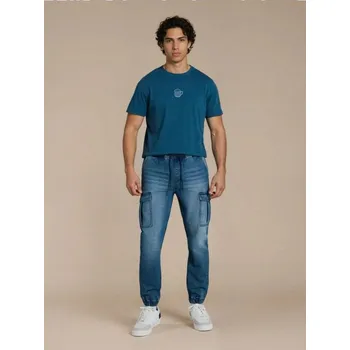 Pánské džíny Sinsay - Džíny jogger s efektem praní - námořnická modrá - 261HR-59J - 261HR-59J-30