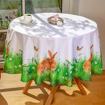 Velikonoční dekorace 3Pagen Velikonoční ubrus Zajíčci 85x85 cm
