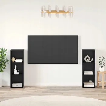 Televizní stolek Sada TV skříněk 2 ks Černý dub 107 x 35 x 37 cm