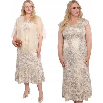 Dámské šaty Dlouhé šaty ve zlaté barvě, velikost 50