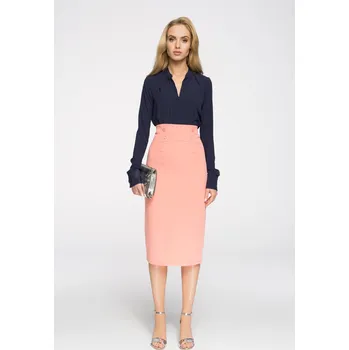 Dámská sukně VÝPRODEJ DÁMSKÁ MÓDNÍ POUZDROVÁ ELEGANTNÍ MIDI SUKNĚ LOSOSOVÁ 44 XXL