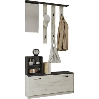 Předsíňová stěna RENO předsíň, craft bílý / grafit