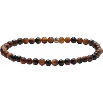 Náramek Tygří oko náramek se stříbrným korálkem obvod cca 16 až 22 cm