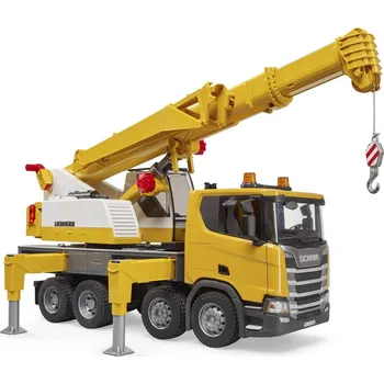 BRUDER 03571 Scania 560R jeřáb Liebherr na baterie Světlo Zvuk model 1:16 plast br03571