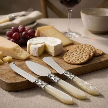 Kuchyňský nůž BUGATTI Aladdin 3 ks perleť - nože na sýr z nerezové oceli