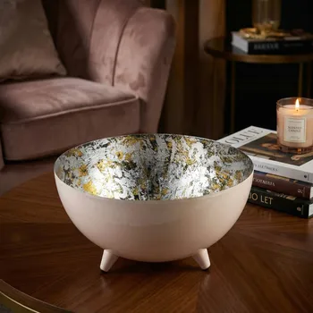 Kovová, ozdobná miska MONDEX ANISHA PINK XL RŮŽOVÁ 30,5&nbsp;cm