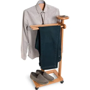 Věšák ARREDAMENTI Antimo 44 x 35 cm - dřevěný stojan na šaty a obleky / věšák na kolečkách.