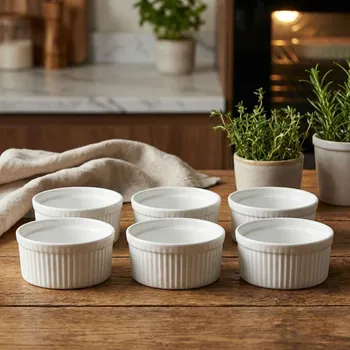 LA PORCELLANA BIANCA Arezzo 6 ks - pekáčky / porcelánové nádobí na zapékání