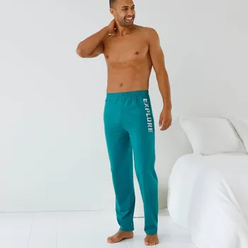 Dámská móda Pyžamové jednobarevné kalhoty s motivem tyrkysová 44/46