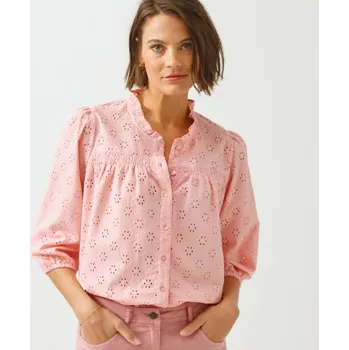 Dámská halenka Madeirová halenka s 3/4 rukávy růžová 36