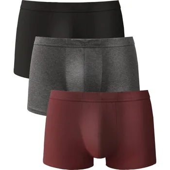 Pánské oblečení Sada 4 jednobarevných boxerek z bavlny bordó+šedá+černá 93/100