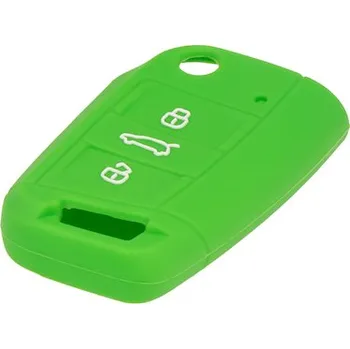 Auto elektroinstalace Silikonový obal pro klíč VW, Škoda 3-tlačítkový, zelený, 481VW108GRE