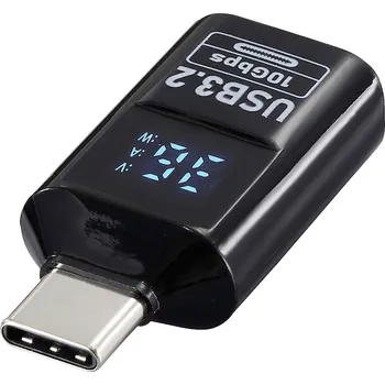 Renkforce USB adaptér [1x USB-C® zástrčka - 1x USB-A zásuvka] USB 3.2 Type C/A Charging Adapter, PD36W, 10 Gpbs LED displej s nabíjením (napětí/proud/výkon)