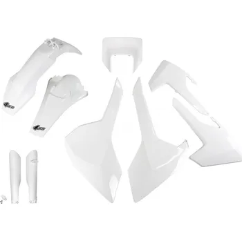 UFO sada plastů(s maskou světla) a kryty tlumičů HUSQVARNA TX/TE/FE '17-'19 (bílá)