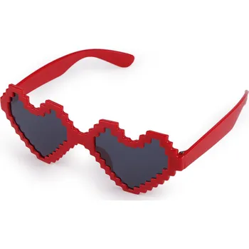 Karnevalový doplněk Párty / karnevalové brýle srdce, malé, 2 červená