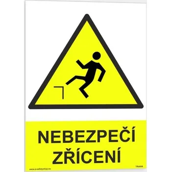 Kancelář Traiva s.r.o. Nebezpečí zřícení Verze: Plast 148 x 210 mm (A5) tl. 2 mm - Kód: 06916