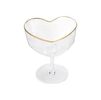 Sklenice Kieliszek | AMAR | gładkie - na margarite w kształcie serca ze złotym rantem | 0,18 l | 726637
