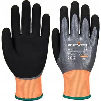 Pracovní rukavice Protiprůřezové rukavice CutF15 Nitrile Aqua Portwest AP51 G8R vel. 7 - S