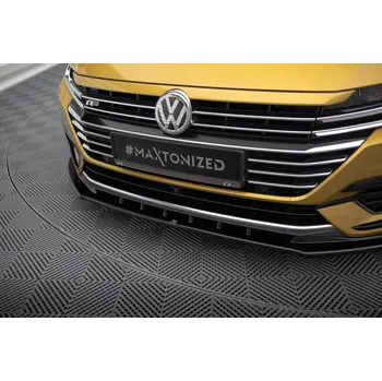Nárazník Maxton Design spoiler pod přední nárazník ver.3 pro Volkswagen Arteon, černý lesklý plast ABS