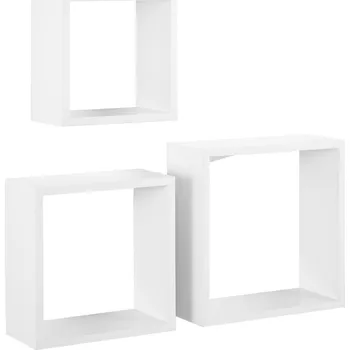 police Nástěnná police Trio sada 3 kusů - Black Red White - BRW 20x20 cm