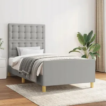 Ložnice Čalouněná postel VidaXL 90x190 cm, odstíny šedé