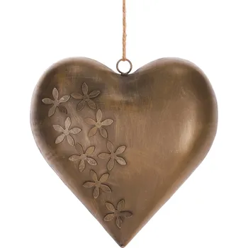 Vánoční ozdoba Autronic Srdce kovové, barva mědi UM0868-L COP