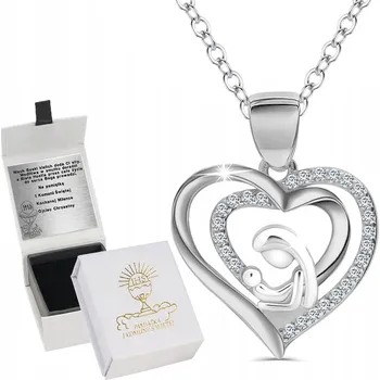 Náhrdelník STŘÍBRNÝ NÁHRDELNÍK ŘETÍZEK PRO DÍVKU MEDAILON K PŘIJÍMÁNÍ STŘÍBRO 925