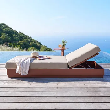 Zahradní lehátko DEOKORK Hliníkové lehátko MADRID (terracotta)