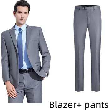 Best Fashion Pánský oblek pro formální a pracovní příležitosti Barva: Šedá, Velikost: S