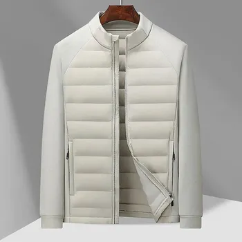 Pánský kabát Best Fashion Pánská lehká péřová bunda se stojáčkem Barva: Bílá, Velikost: 4XL