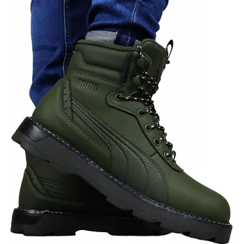 Pánská zimní obuv Puma ZIMNÍ ZATEPLENÉ pánské boty KHAKI VYSOKÉ sněhule TRAPERY na zimu