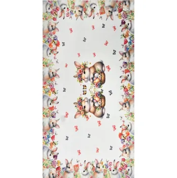 ubrus Velikonoční ubrus 30x45cm - Zajíčci a kraslice bílá