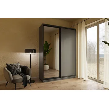 Šatní skříň IGA šatní skříň 180, grafit/černá