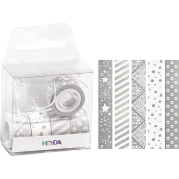 D.A. Sada samolepicích papírových mini pásek stříbrných 1,2cmx3m (5ks)