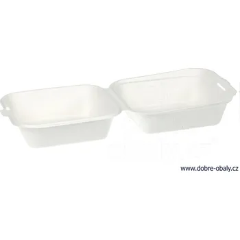 Jednorázové nádobí Kompostovatelný menubox na hamburger 175x175x 50/45 mm - Kompost