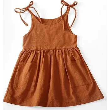 Dívčí oblečení Letní šaty s vázacími ramínky Barva: Červená, Velikost: 2-3T