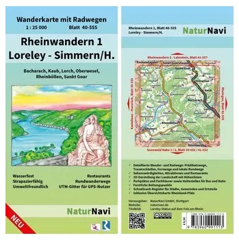 Rheinwandern 1 - Loreley - Simmern/H. 1:25 000