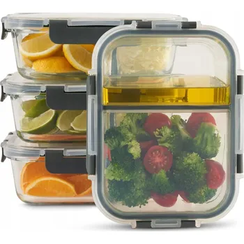 Dóza na potraviny Nádoba na potraviny GierekHoff Split 1050 ml, dvoukomorová, bezbarvá