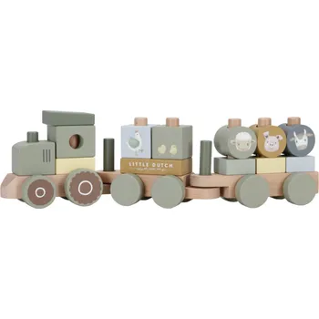 Hračka pro nejmenší Little Dutch Vláček dřevěný traktor Farma