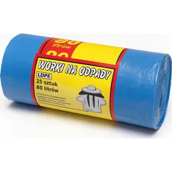 Pytle na odpadky PYTLE NA ODPAD UNIVERZÁLNÍ MODRÉ 80L x 25 KUSŮ 60 cm x 80 cm