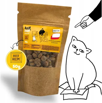 Krmivo pro kočku HALF&HALF suché krmivo pro kočky S HOVĚZÍM MASEM a VITAMÍNY Vzorek 50 g