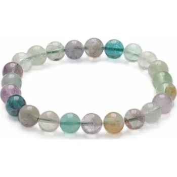 Náramek Fluorit multicolor náramek z korálků 8 mm obvod 16 až 21 cm