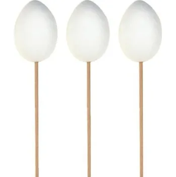 Velikonoční dekorace Vajíčka z buničiny k nazdobení zápich 6 cm+ špejle, 12 ks v sáčku