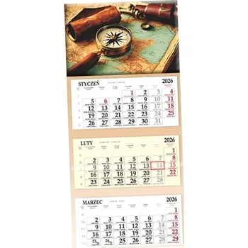 Kalendář Kalendář 2026 třídílný LUX SB6-6 Kompas